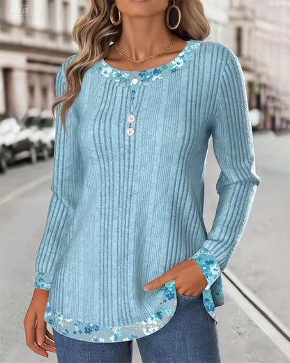 Floral Print Crew Neck Top