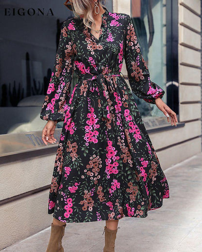 Floral Printed V Neck Dress 2023 f/w 23BF casual dresses Clothes Dresses spring