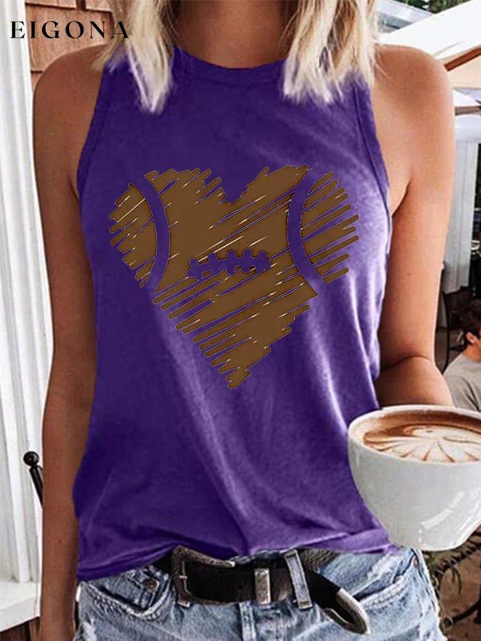 WOMEN'S Love Football Print Tank Top ball print