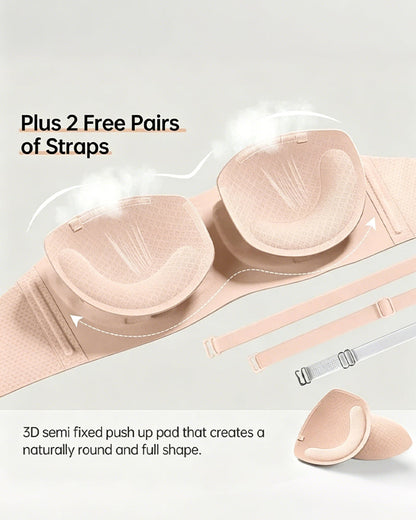 Strapless Solid Color Push-Up Bra