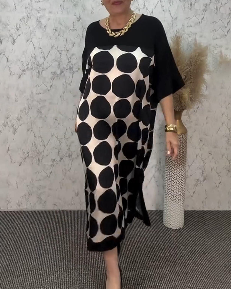 Loose Polka Dot Straight Dress