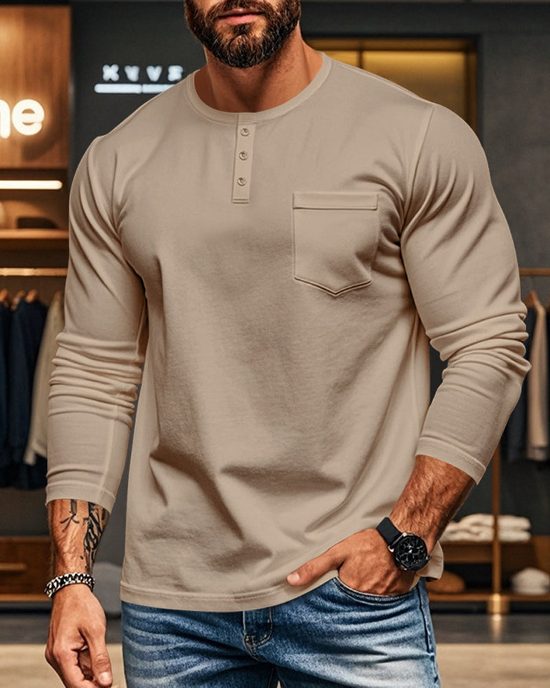 Breathable Pullover Long-Sleeved Men's Top