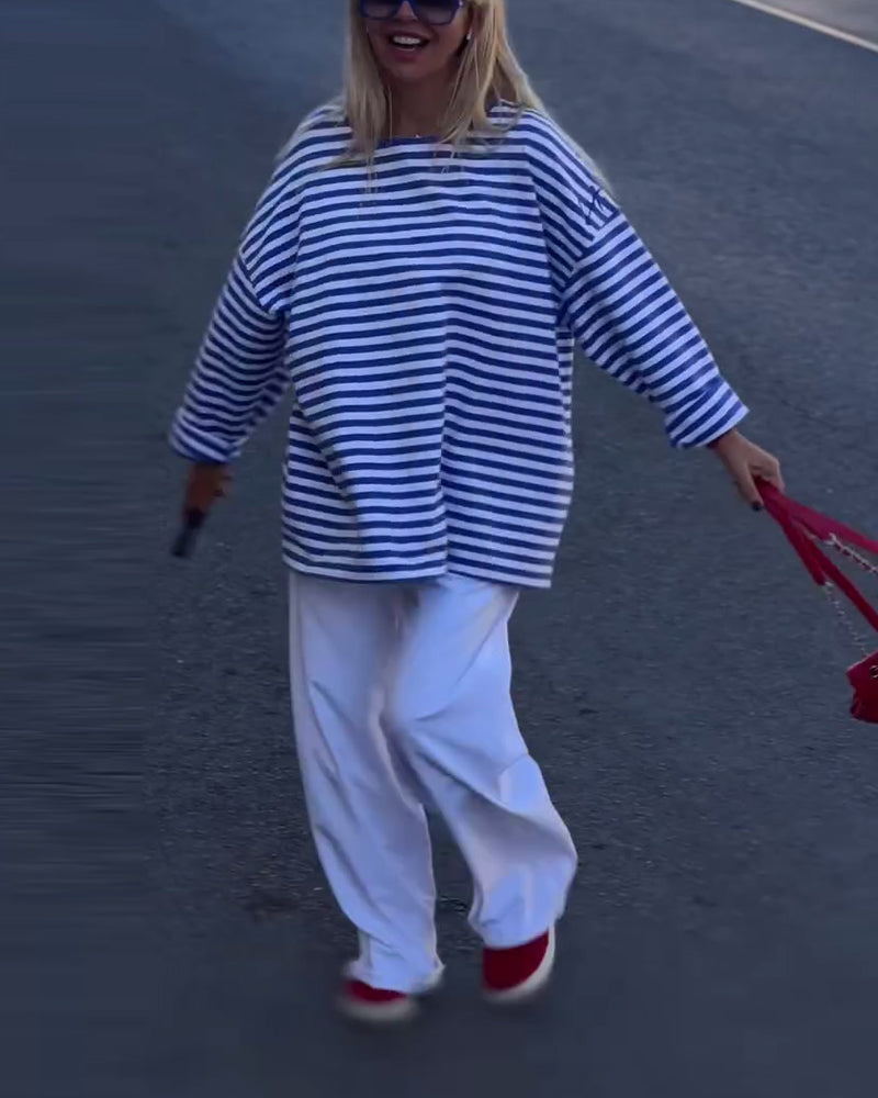 Casual Striped Long Sleeve Top