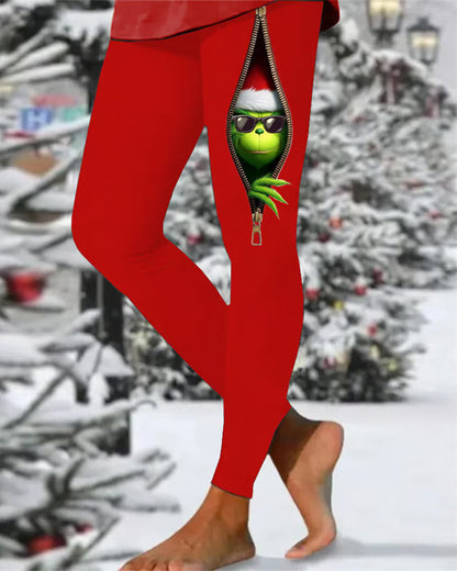 Women's Christmas Print Tight High Elastic Leggings 2024 f/w Christmas Christmas & Grinch pants & leggings women's christmas