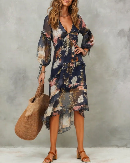 Sexy V-Neck Bohemian Dress