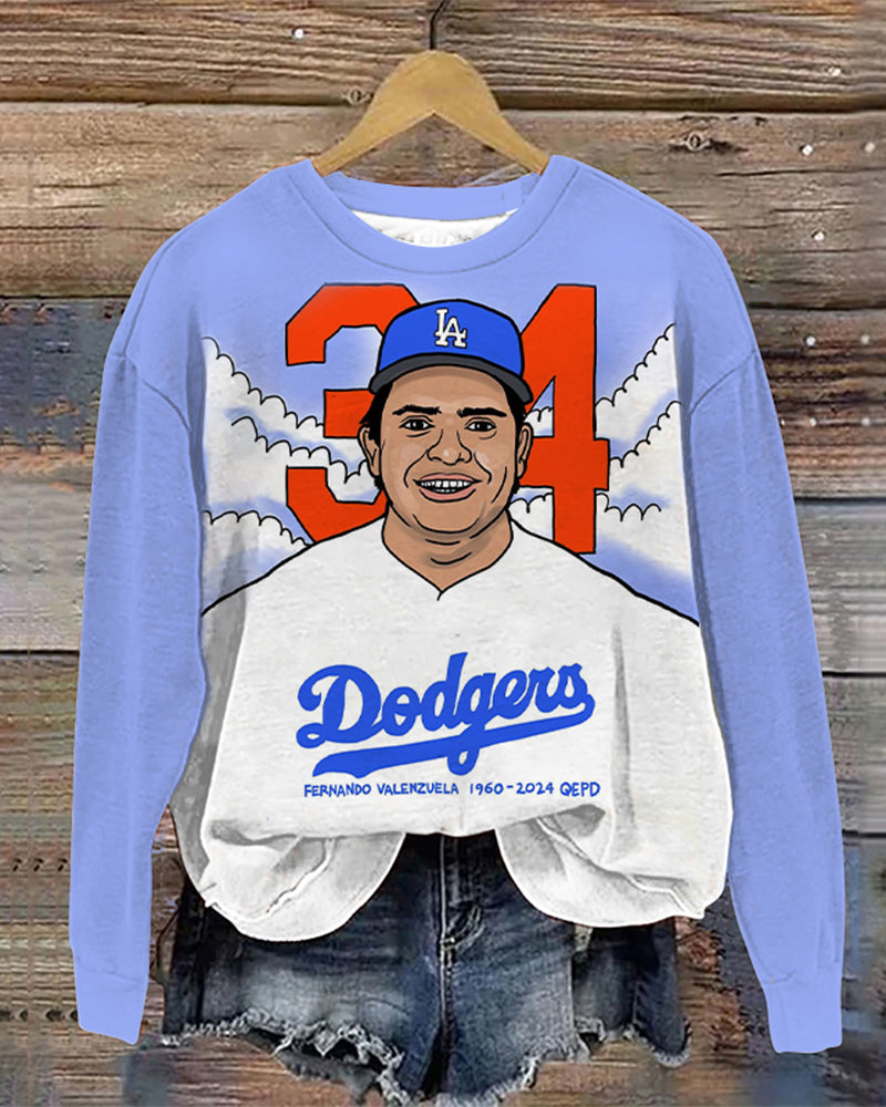 Women's Forever Valenzuela: A Legend in Baseball Sweatshirt 2024 f/w mexican legend sweatshirts