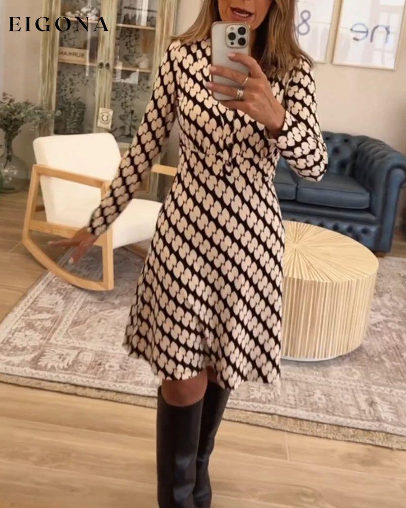 V-neck elegant printed dress 2023 f/w 23BF casual dresses Clothes Dresses spring