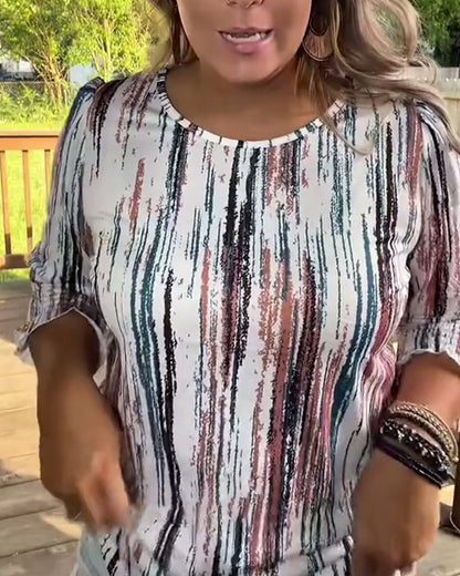 Crew Neck Casual Printed T-Shirt