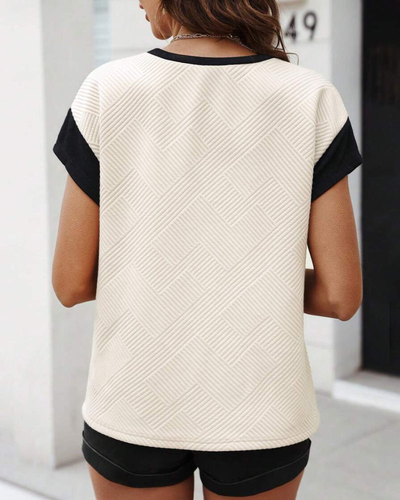 Casual Striped Texture Top