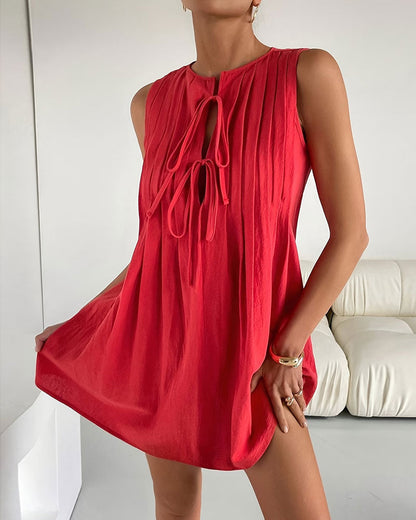 Sleeveless Strappy A-Line Short Dress