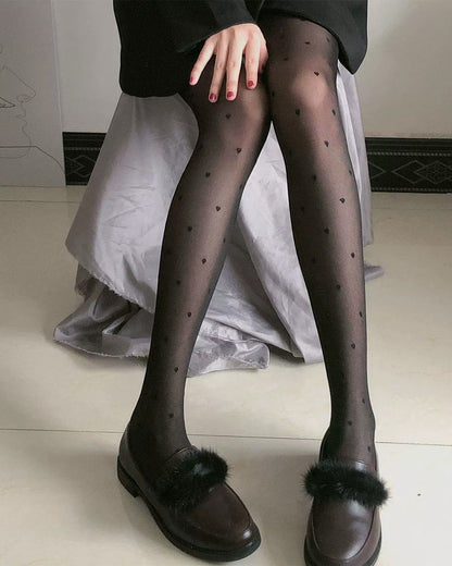 Women's Polka Dot Print Sheer Sexy Tights