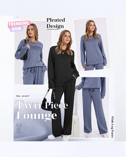 Women's Crewneck Top and Drawstring Pants Set
