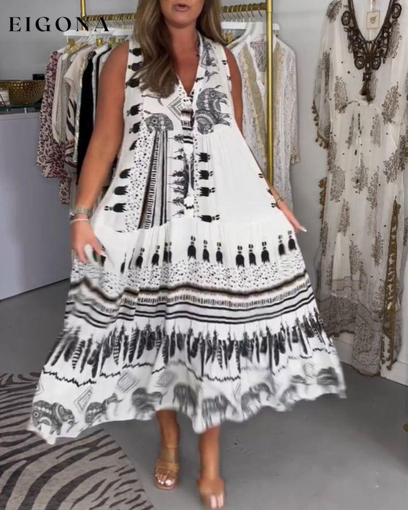 Sleeveless Vintage Printed Dress casual dresses spring summer