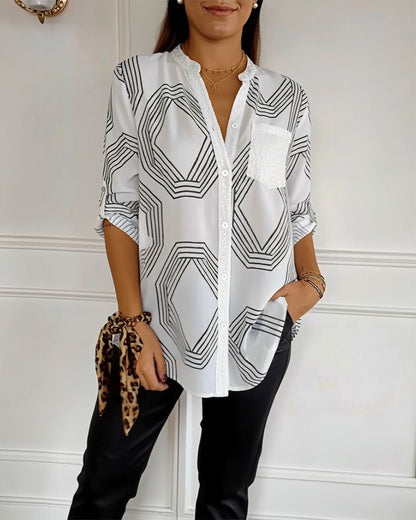 Sequined Patchwork Fashion Shirt