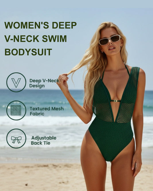 Women's Deep V-Neck One-Piece