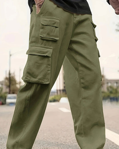 Men's Multi-Pocket Straight-Leg Cargo Pants