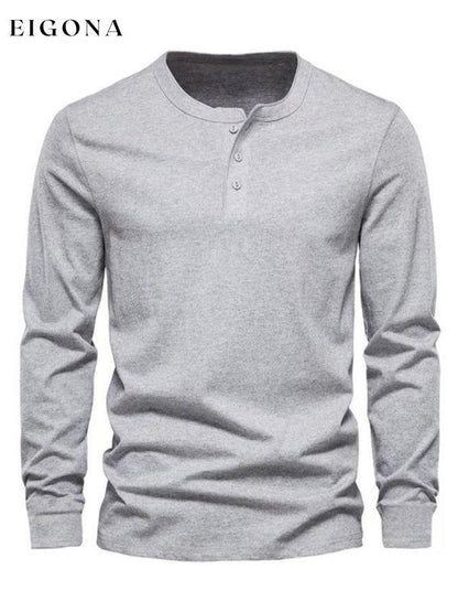 New Men's Round Neck Solid Color Long Sleeve T-Shirt clothes long sleeve T shirt men mens mens shirts