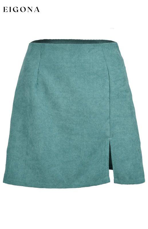 High Waist Corduroy Skirt Solid Split A-Line Skirt bottom clothes mini skirt short skirt skirt