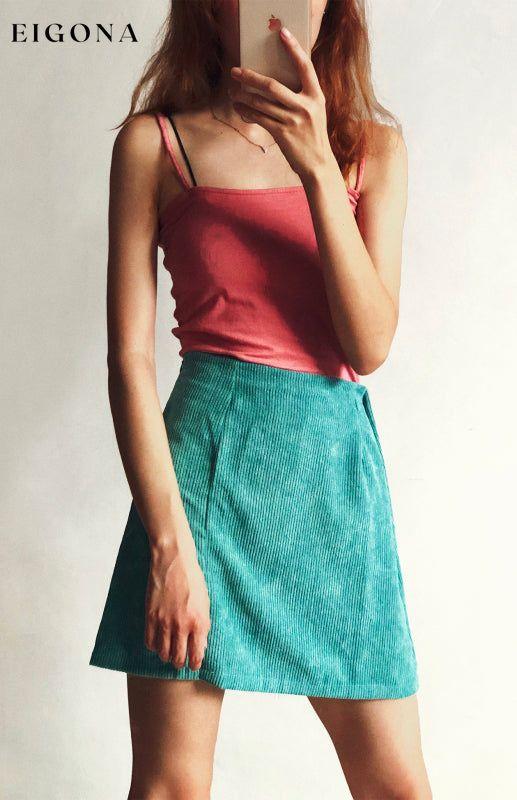 High Waist Corduroy Skirt Solid Split A-Line Skirt bottom clothes mini skirt short skirt skirt