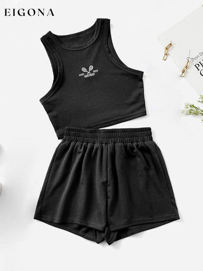 Women's Fashion Casual Short Tank Top Shorts Two-Piece Set clothes