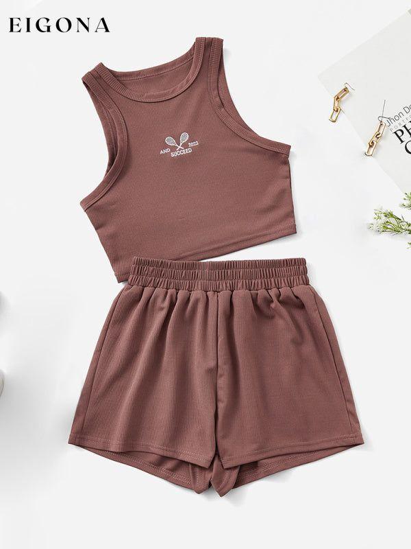 Women's Fashion Casual Short Tank Top Shorts Two-Piece Set clothes