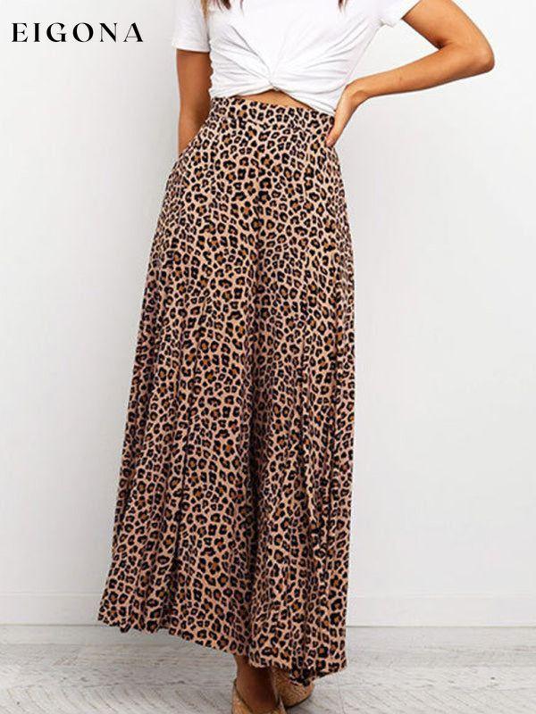 Women's casual fashion loose leopard print wide-leg pants Clothes