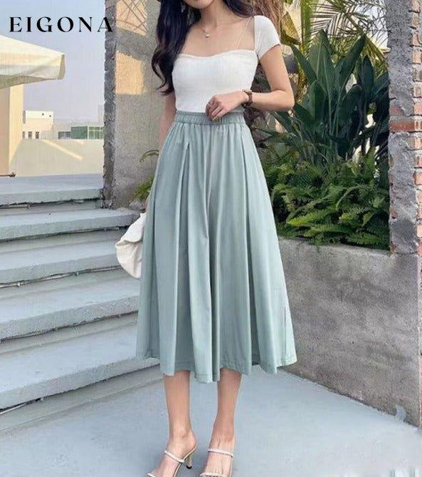 Large swing umbrella skirt pleated high waist mid-length a-line pleated skirt Clothes