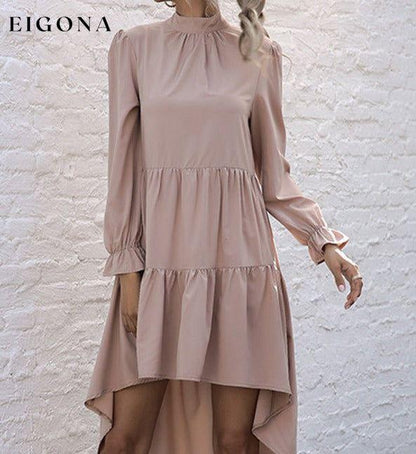 New women's solid color long sleeve irregular half turtleneck dress burgundy dresses casual dresses clothes dresses long sleeve dresses long sleve dresses nude dress short dresses