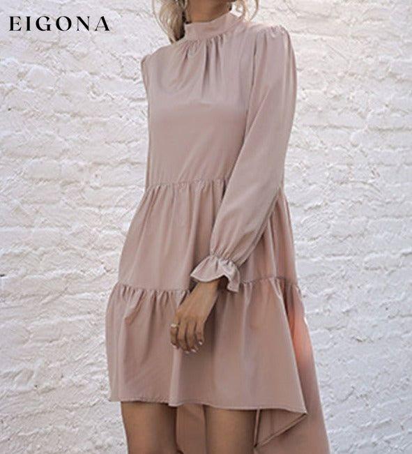 New women's solid color long sleeve irregular half turtleneck dress burgundy dresses casual dresses clothes dresses long sleeve dresses long sleve dresses nude dress short dresses