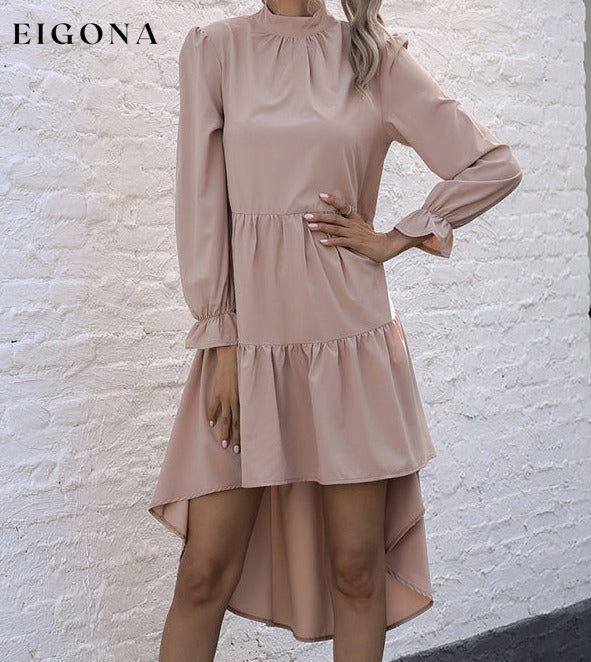 New women's solid color long sleeve irregular half turtleneck dress burgundy dresses casual dresses clothes dresses long sleeve dresses long sleve dresses nude dress short dresses