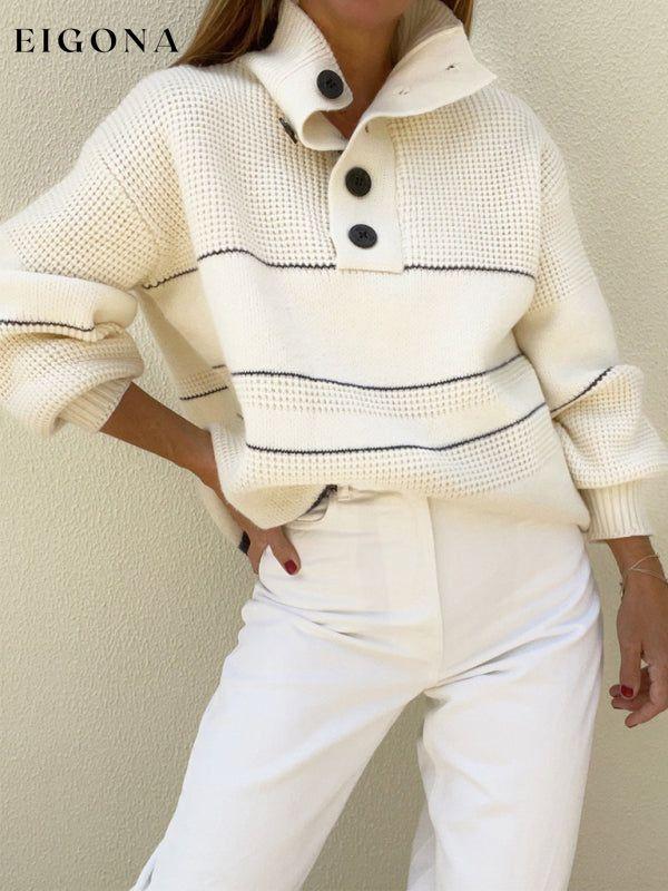 Women's high-end striped loose outer sweater clothes Sweater sweaters