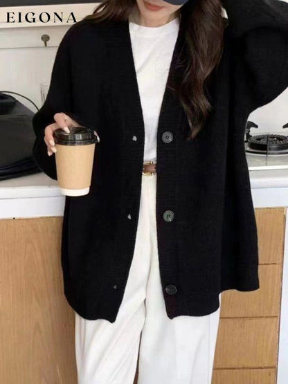 Women's loose buttoned versatile knitted cardigan cardigan clothes sweaters