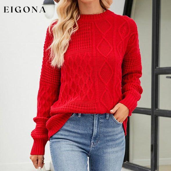 Women's round neck loose diamond knit sweater clothes Sweater sweaters Sweatshirt