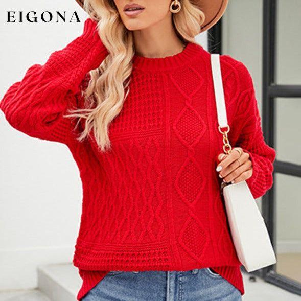 Women's round neck loose diamond knit sweater clothes Sweater sweaters Sweatshirt