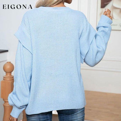 Women's New Style Drop Shoulder Long Sleeve Loose Knitted Sweater clothes Sweater sweaters