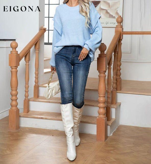 Women's New Style Drop Shoulder Long Sleeve Loose Knitted Sweater clothes Sweater sweaters