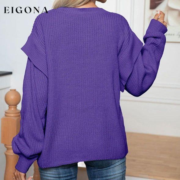 Women's New Style Drop Shoulder Long Sleeve Loose Knitted Sweater clothes Sweater sweaters