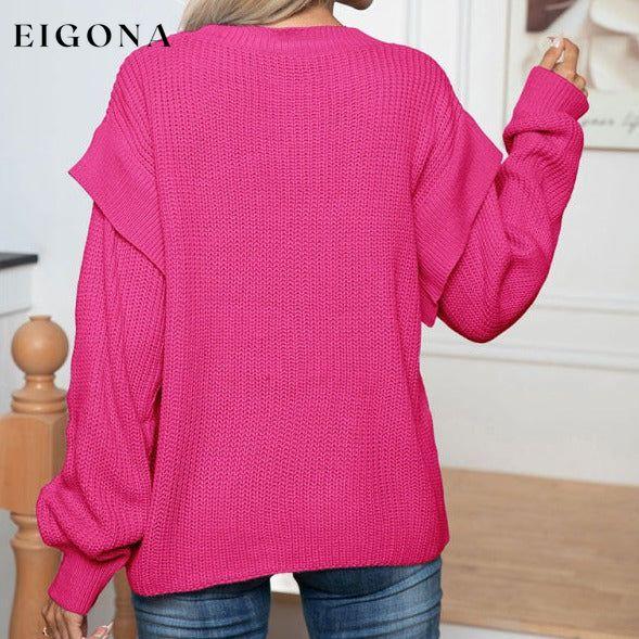 Women's New Style Drop Shoulder Long Sleeve Loose Knitted Sweater clothes Sweater sweaters