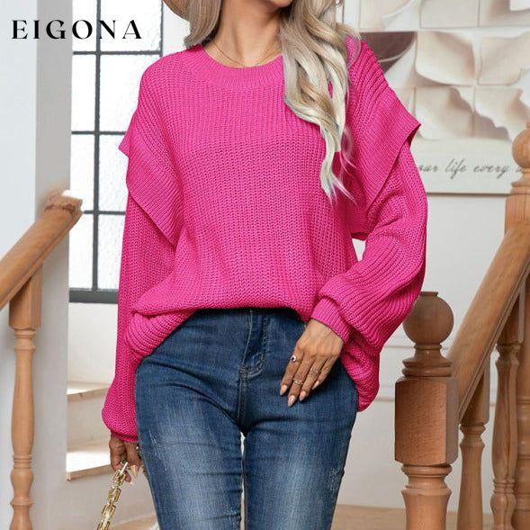 Women's New Style Drop Shoulder Long Sleeve Loose Knitted Sweater clothes Sweater sweaters