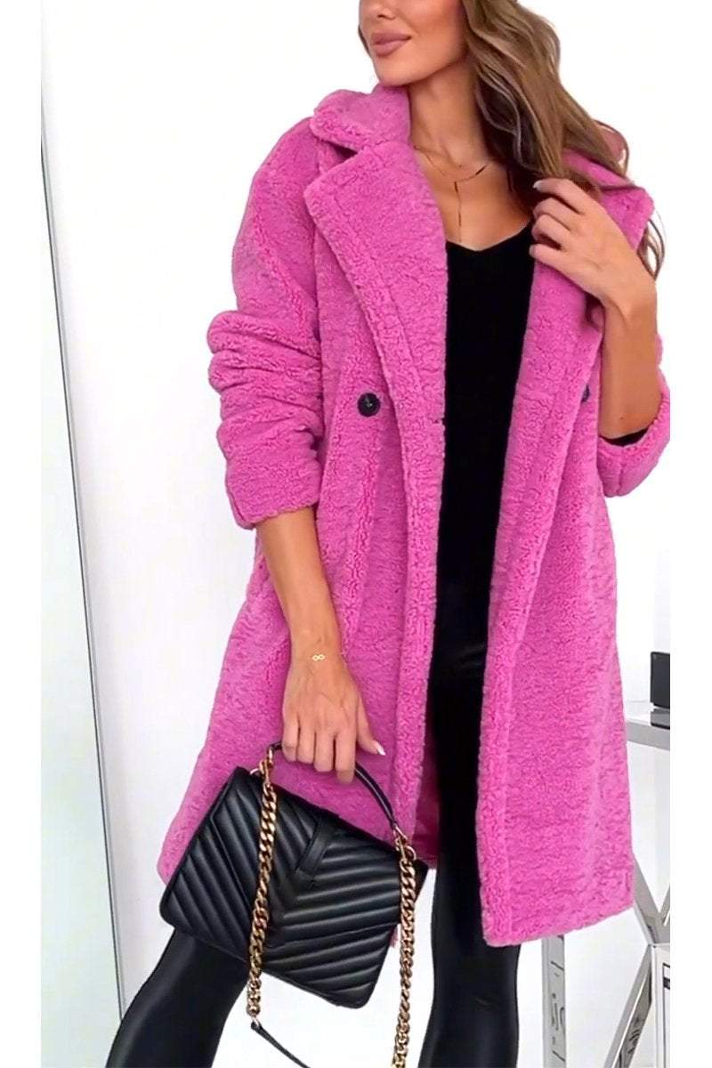 Women's Casual Lapel Lamb Coat Coats Cotton Top