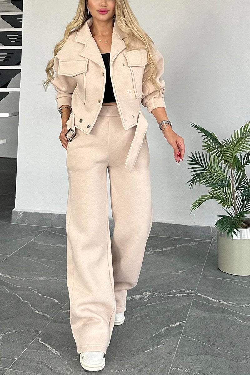 Women's Lapel Long-sleeved Workwear Casual Suit Sets Two piece sets