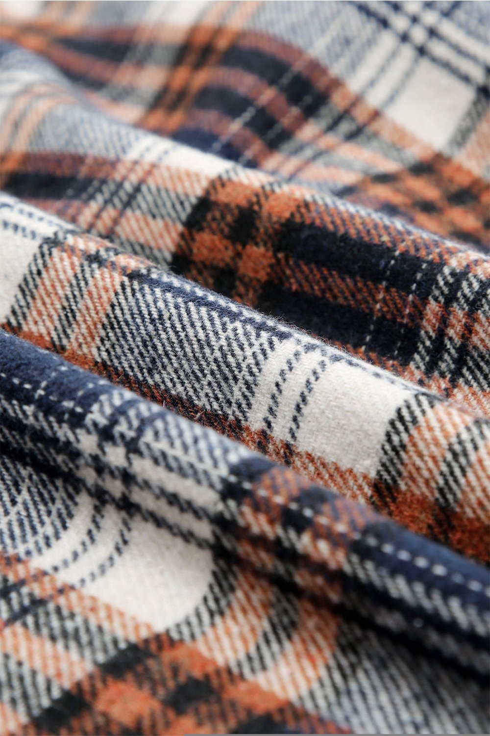 Plaid Pattern Sherpa Lined Hooded Shacket Hooded Tops