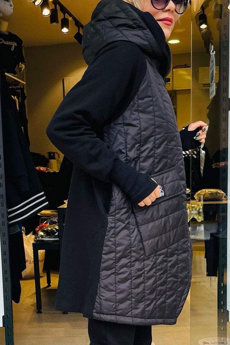 Women's Winter Hooded Jacket with Irregular Zipper Design Coats Overcoats Tops