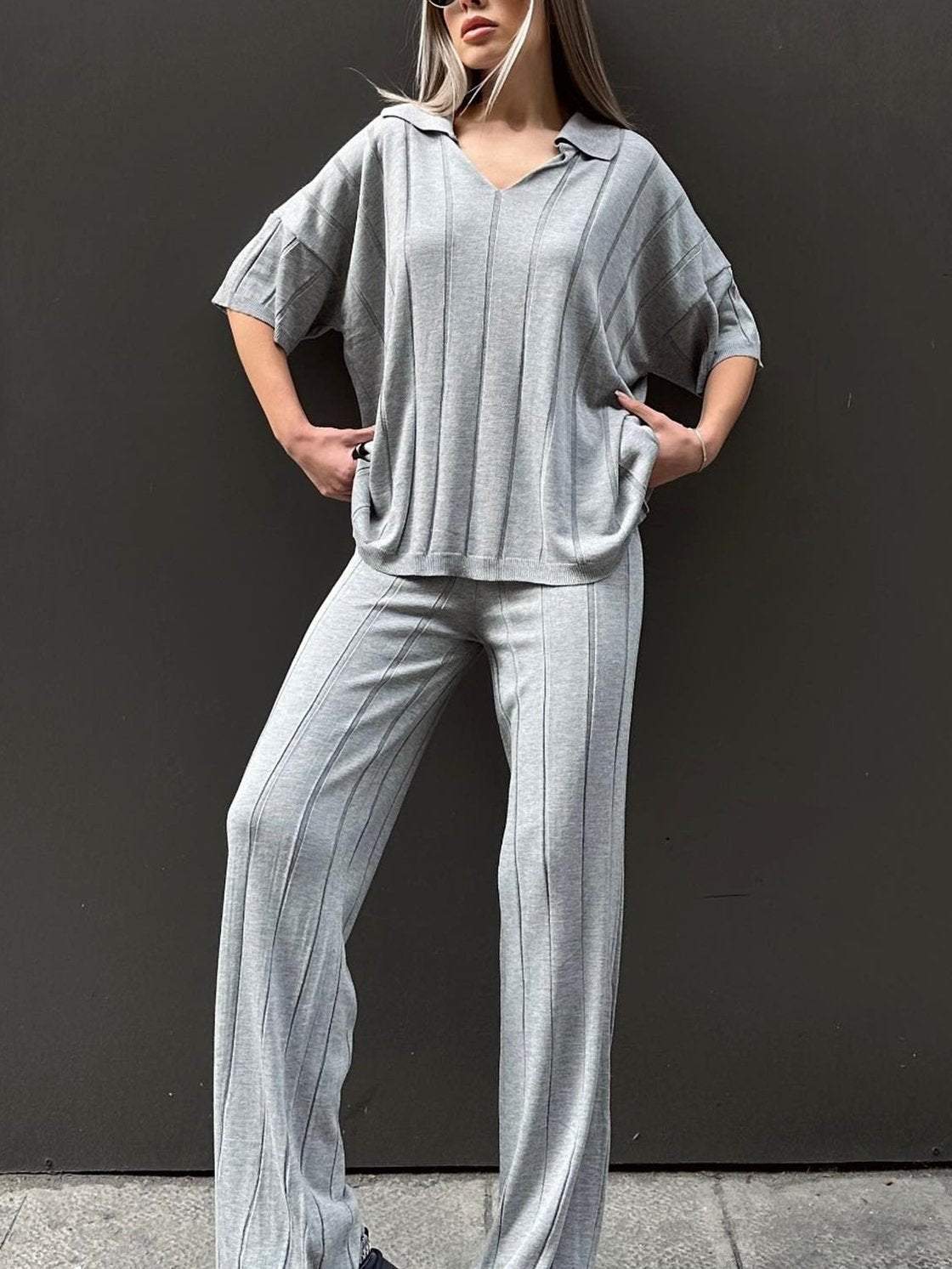 Women's Casual Sports Solid Color Pants Suit Suit