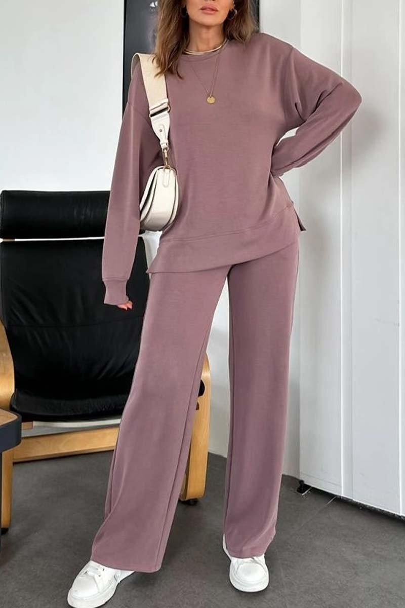 Women's Casual Solid Color Drawstring Pants Suit Pant sets Sets Two piece sets