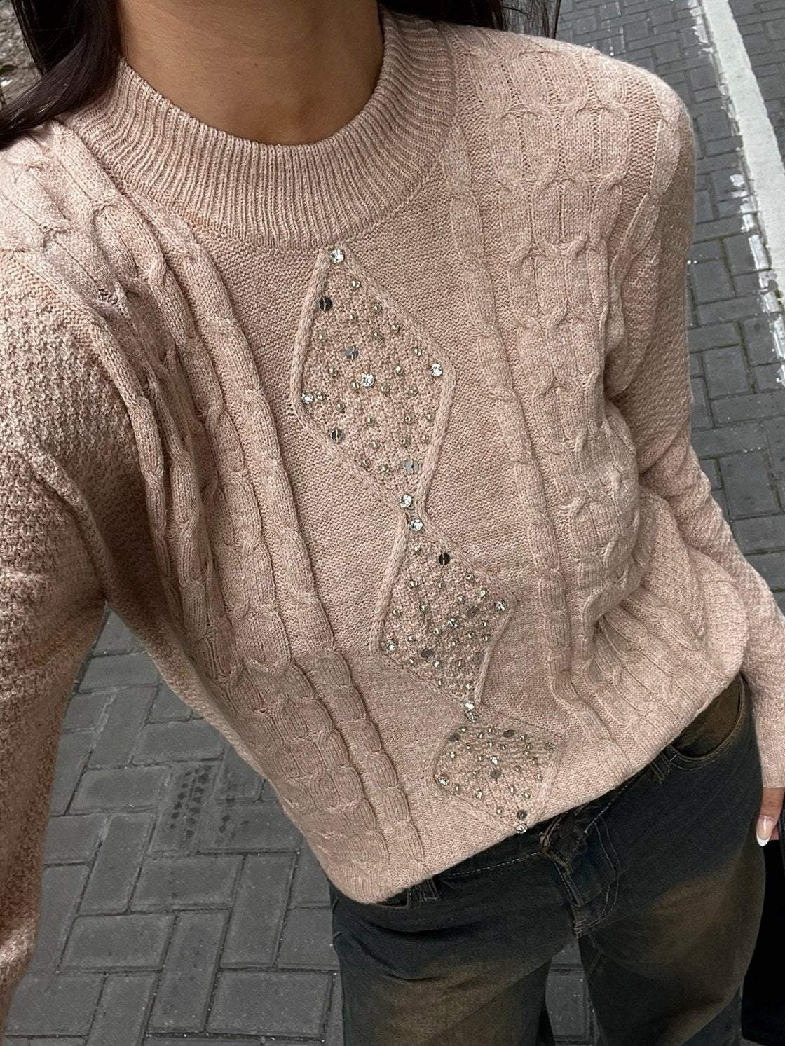 Women's Casual Sequined Sweater Sweater