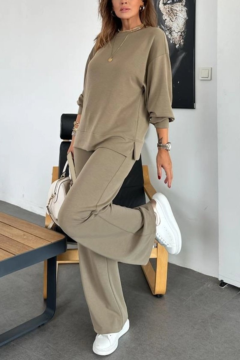 Women's Casual Solid Color Drawstring Pants Suit Pant sets Sets Two piece sets