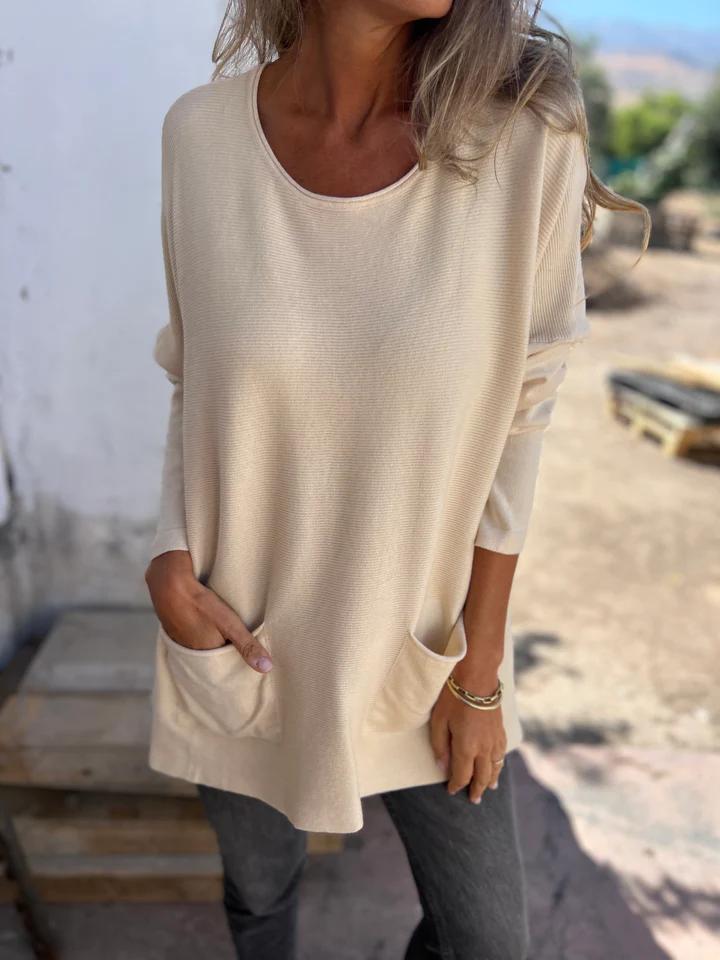 Casual Round Neck Top cotton Top