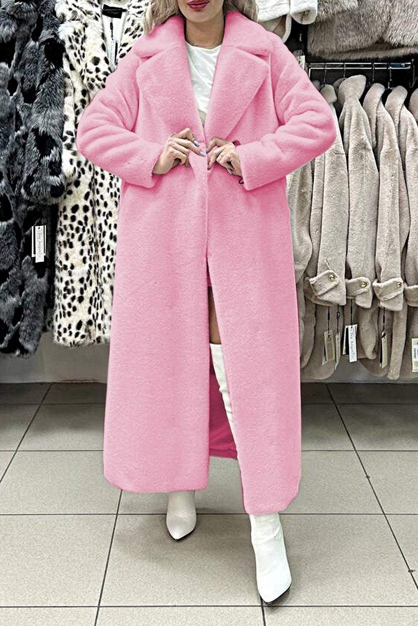 Women's Solid Color Fur Coat Coat Tops