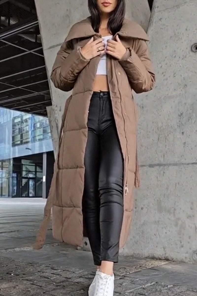 Women's Solid Color Long Coat Coat Tops